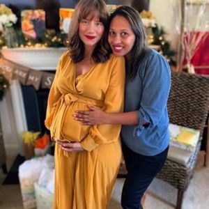 PinkBlush Yellow Chiffon Long Maternity Maxi Dress